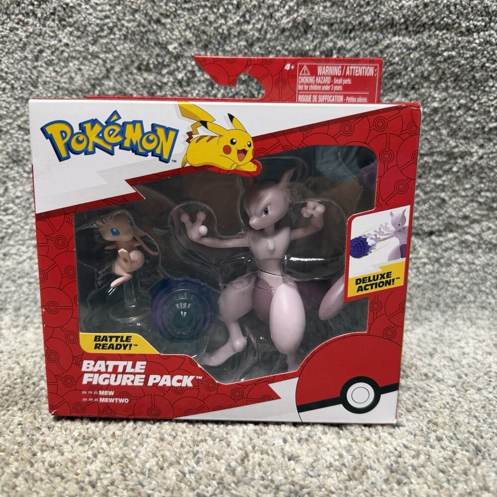 Pokemon Battle Figure Pack Mew & Mewtwo 2023 Jazwares NewPokemon Battle Fi